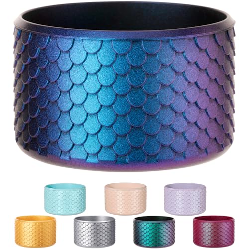 Bluwing Mermaid Silicone Boot for Stanley Cup 40/30/20 oz, Bottom Protector for Stanley IceFlow 20/30 oz and Hydroflask 12-24 oz, Anti-Slip Bottle Bottom (Royal Blue)