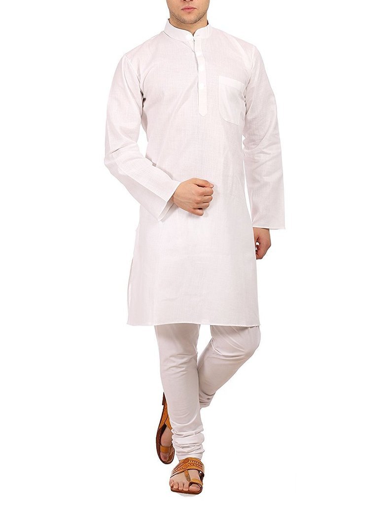 Kurta blanco de lino cómodo para hombre traje tradicional churidar 40 4