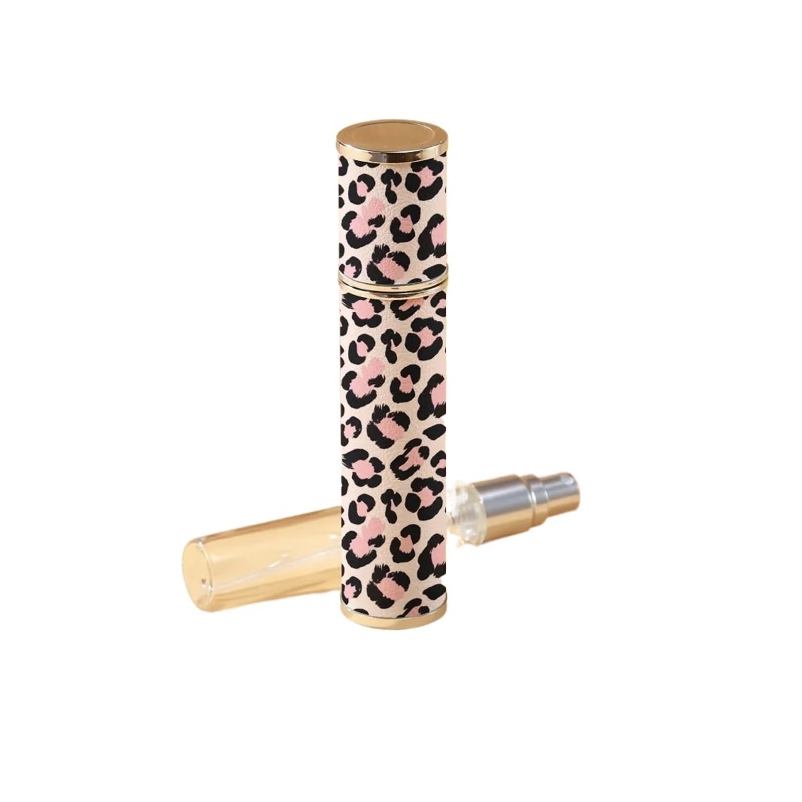 Flacone di profumo in pelle Atomizzatore di profumo in pelle con stampa leopardata da 10 ml