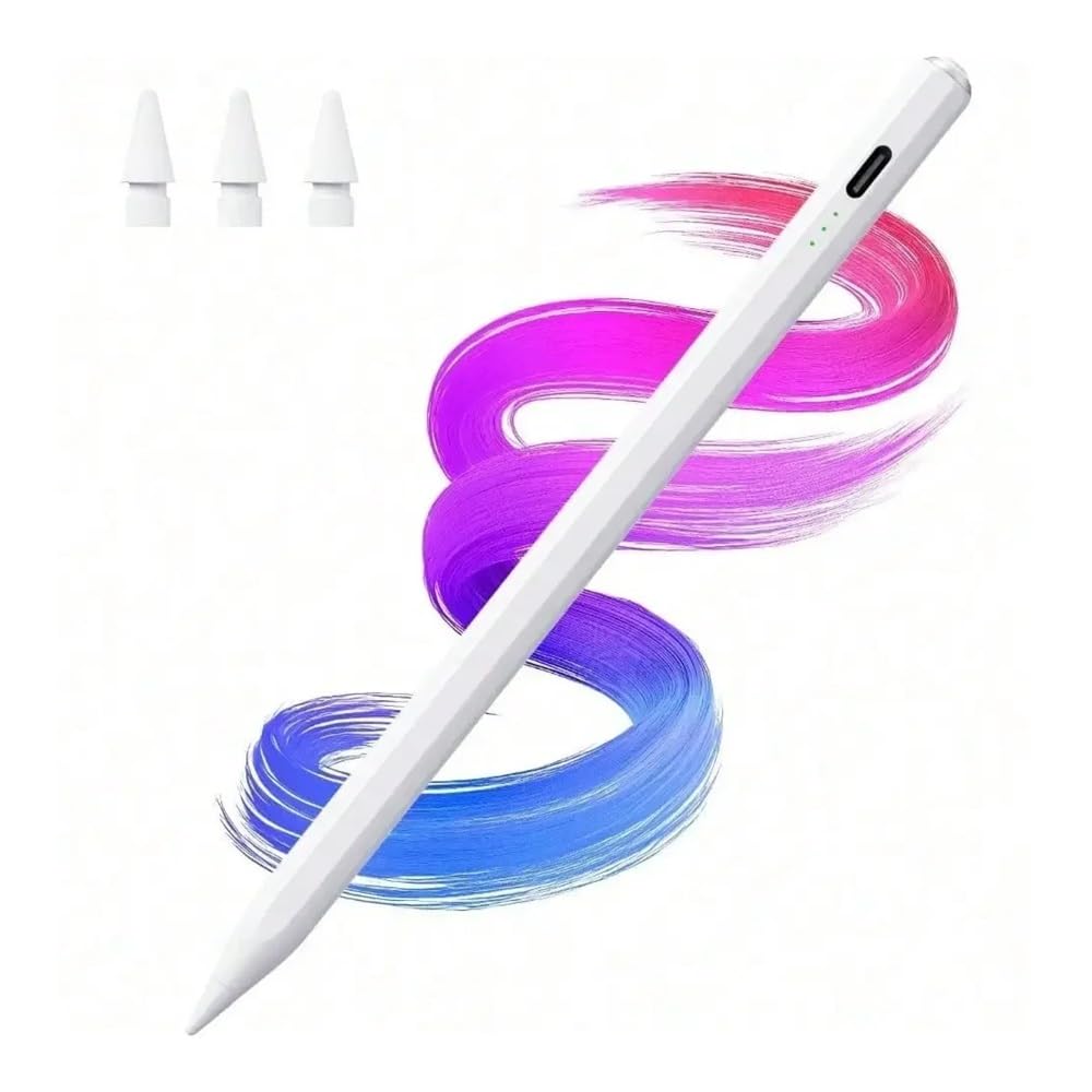 Lápiz óptico Recargable con conexión magnética, lápiz Capacitivo Activo for Dispositivos con Pantalla táctil múltiple Apple iPad(Pink)