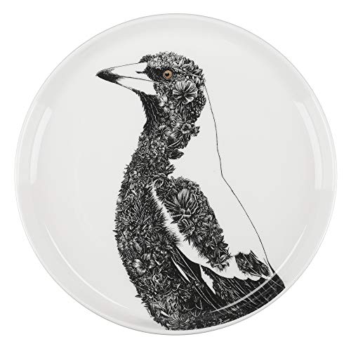 MAXWELL & WILLIAMS Marini Ferlazzo Birds Plato Decorativo con diseño de Magpie Australiano en Caja de Regalo, Porcelana