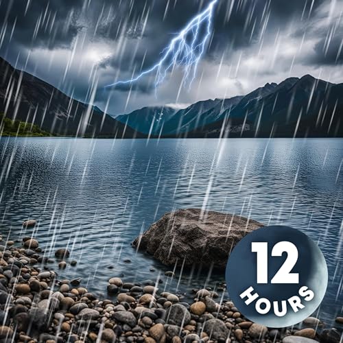 Rainstorm & Thunder Sounds Over Lakeside Shore | 12 Hours