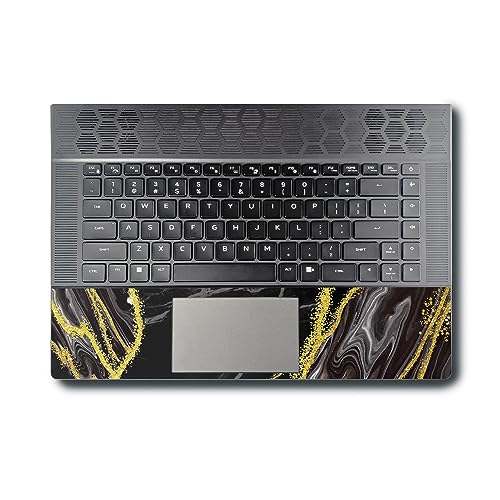 Image of MightySkins Skin Compatible With Alienware X16 R1 (2023) Full Wrap Kit - Black Marble Glitter | Protective, Durable, and Unique Vinyl Decal wrap cover | Easy To Apply & Change Styles | Made in the USA
