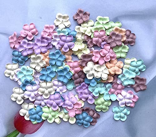 100 Pcs Handmade Mulberry Paper Plum Blossom Flowers Petals 30X30Mm Scrapbooking Wedding Diy Craft Supplies Card (Pastels Colors) #TOP3