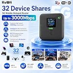 KuWFi 5G WiFi 6 eSIM Mobile Hotspot, 6000mAh, 3000Mbps Portable Router - Image 5
