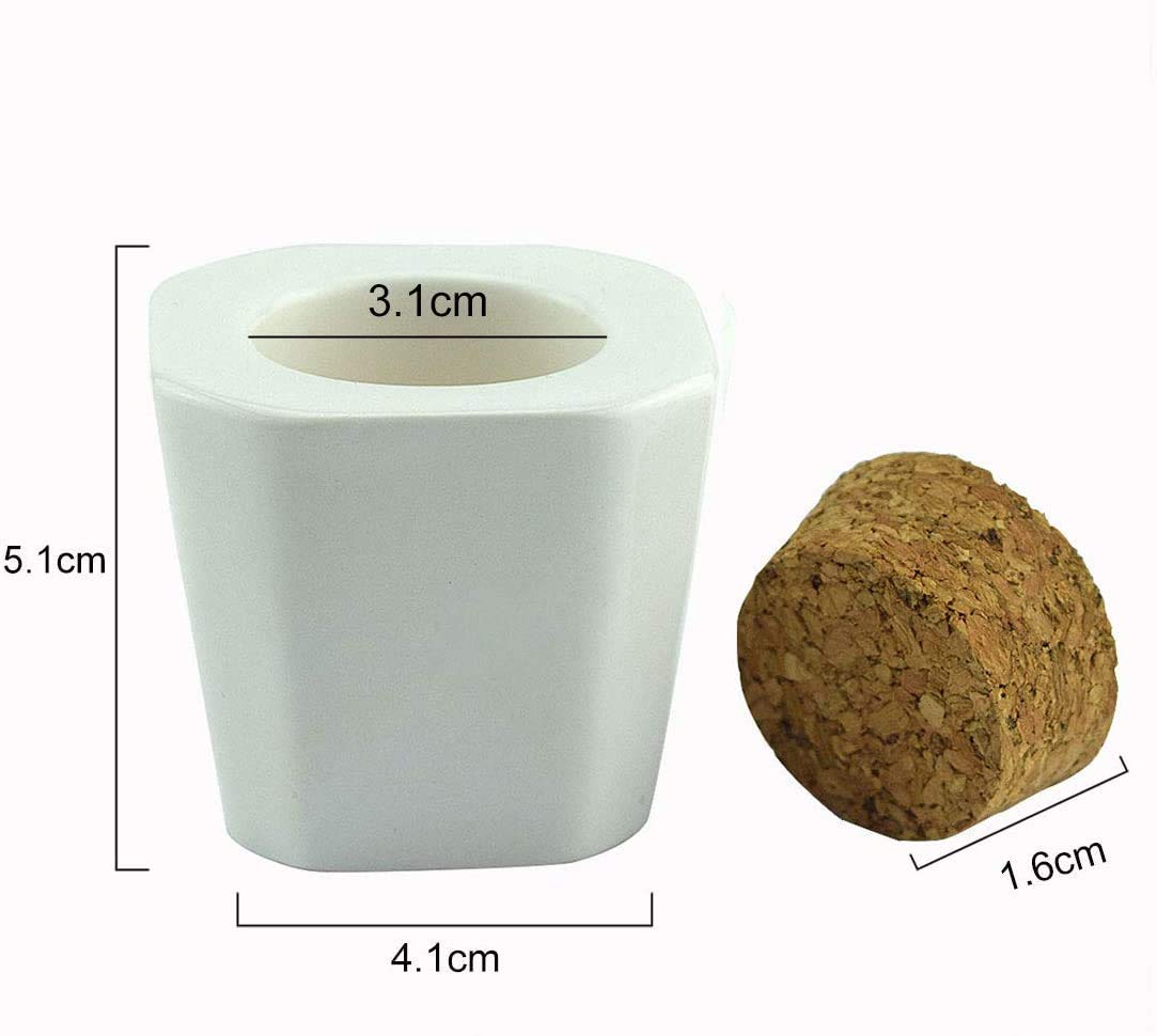 Uposao 1 Piece Porcelain Dappen Dish for Nail Art with Lid, Manicure Ceramic Cork Cups Nail Art Acrylic Liquid Powder Dappen Dish Liquid Powder Container Beauty Accessories Styling Tool - Image 2