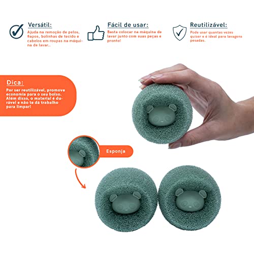 KIT DE 3 ESPONJAS TIRA PELOS PARA MÁQUINA DE LAVAR