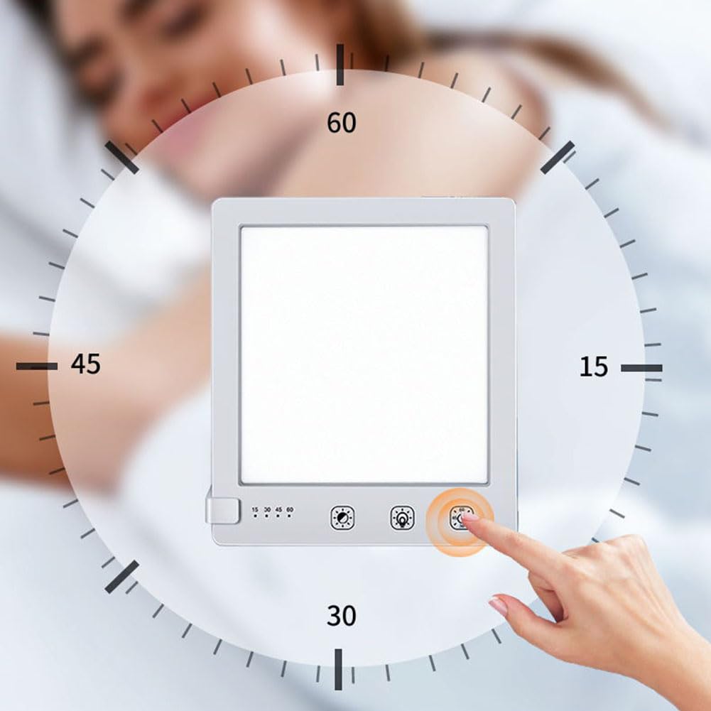 Lampe à Lumière du Jour LED 10000 lux Réglable Luminothérapie 10000 lux Bureau Touch Control Lampe de Light Thérapie avec Minuterie Lumière du Jour UV Libre Simulée Lumière du Soleil