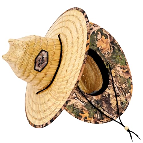 Image of Palmyth Straw Hat for Men & Women Sun Hats, Beach Hat, Fishing Hat Wide Brim UPF 50+ Sun Protection
