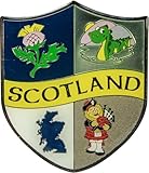 Kühlschrankmagnet Schottische Distel Piper Wappen Schottland auf einem Kühlschrankmagnet