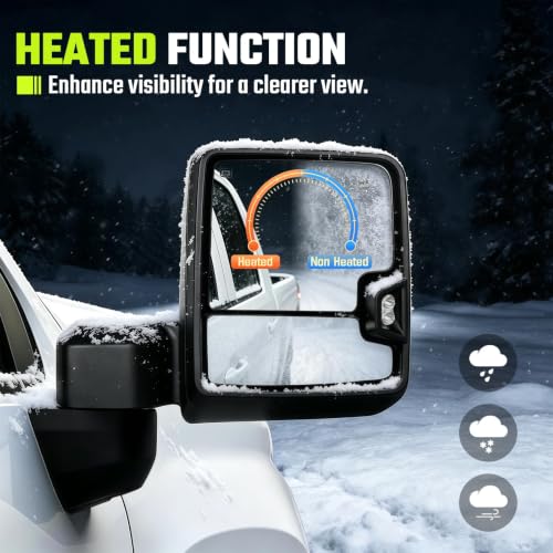 Switchback Towing Mirrors for 2019-2026 Chevy Silverado 1500 Black by NOCVOLA - Used condition - Image 4