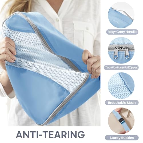 Image of OlarHike 10 Set Packing Cubes for Travel,Gifts for Women Mom,Anti-Tearing Suitcase Organizer,with Over 1000 pcs Mesh Holes,Vacation Essentials & Accessories for Cruise Ship