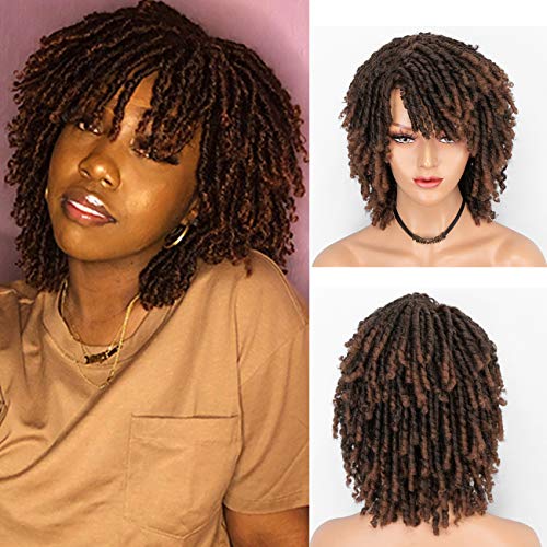 Persephone 2021 New Short Dreadlock Wig for Black Women Fashion Roll Twist Wigs Synthetic Afro Curly Braided Wigs 1B/30