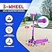 Highmaster 3-Wheel Toddler Scooter for Boys – Light-Up Wheels, Safe Ride for Ages 2+ – Holds Up to 165 lbs (Purple)