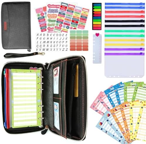 Classeur De Budget Avec Enveloppes D'argent, Portefeuille D Planificateur Autocollants