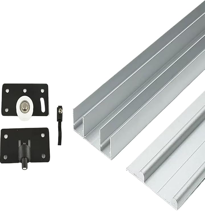 Triple Rail Sliding Door Rail Track Kit Sliding Wardrobe Door Track Kit ...