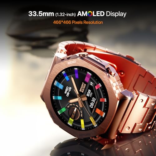 Image of Boltt Obsidian 33.5mm (1.32 inch) AMOLED Display, Stainless Steel Design, 466 * 466 px Resolution, Bluetooth Calling, Multiple Sports Modes, Health Mode, IP67, Weather Updates