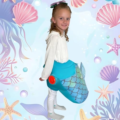 Disfraz inflable de sirena para niñas miniatura 4