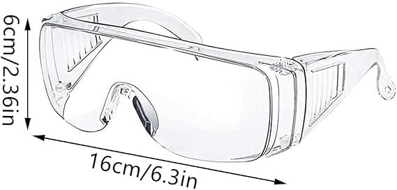 Safety Glasses Over Glasses Goggles Protective Eyewear for Work Anti Fog Eye Protection with Clear Vision, Scratch & UV Resistant Safety for Men Women Lab Clear 3 Pack