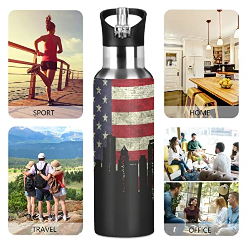 Mnsruu Arte USA America Bandiera Borraccia Termica...