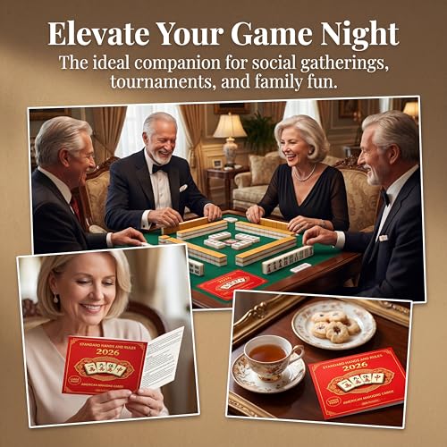 2026 Mahjong Card Large Print, Set de 4 cartas miniatura 7