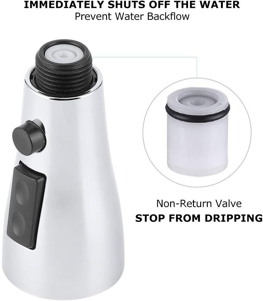 Pull Down Kitchen Faucet Head Replacement Punch Needle, G1/2 Pull Out Faucet Sprayer Head with 3 Functions, Kitchen Faucet Sprayer Head Sink Sprayer Replacement