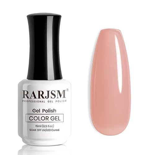 RARJSM Esmalte de uñas de gel rosa gelatina, translúcido, transparente, color nude, tono de piel neutro, esmalte de gel rosa hielo claro lechoso, disponible en Yaxa Costa Rica