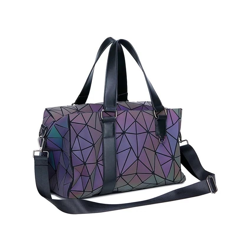 Luminous geometric women Travel Luggage bags Duffle Bags Travel Handbag Weekend Bag Large Capacity Shoulder bag for women 2025
