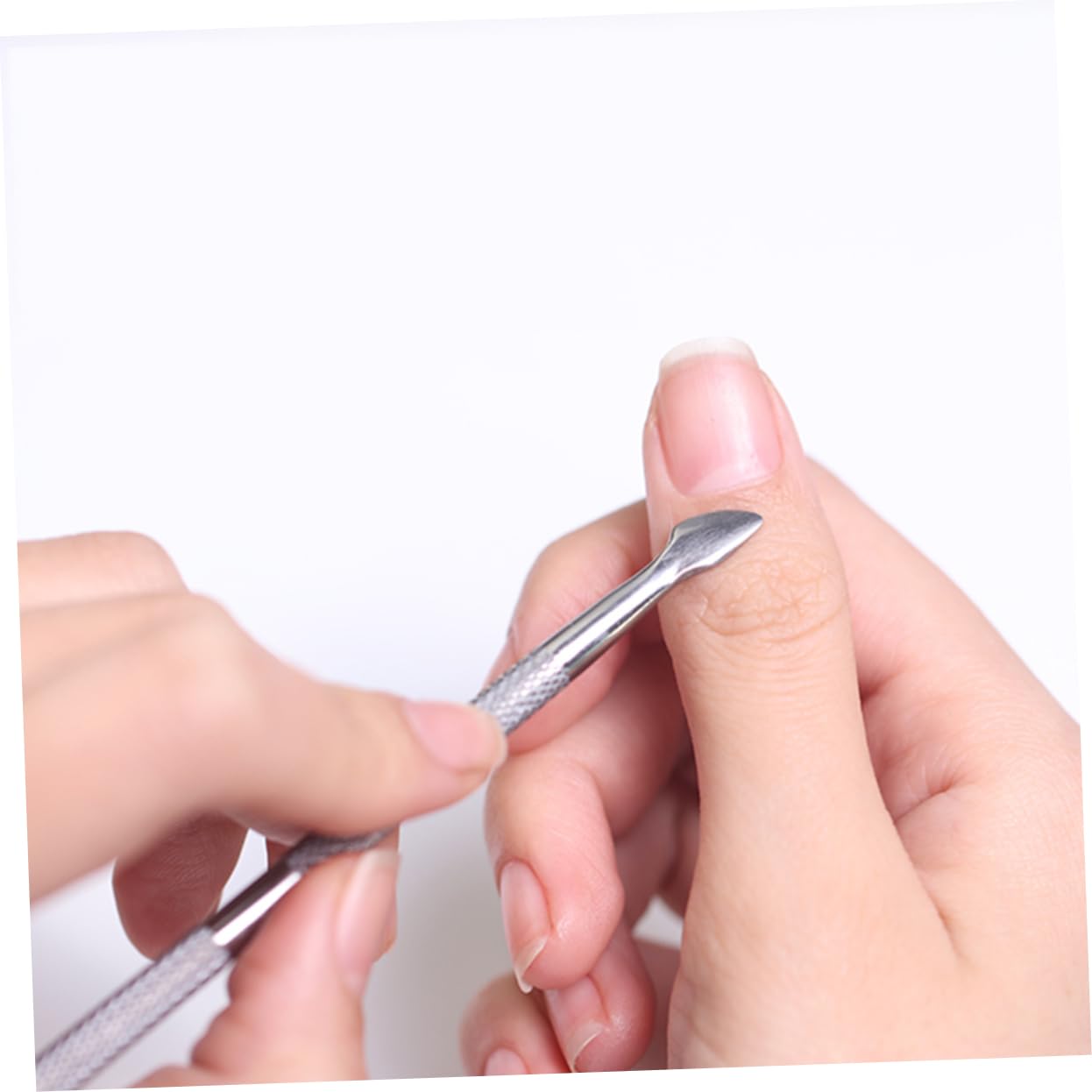 MUSISALY 2Pcs Stainless Steel Cuticle Spoon Pusher Kit for Nail Care Professional Manicure Tools for Easy Cuticle Removal and Nail Treatment