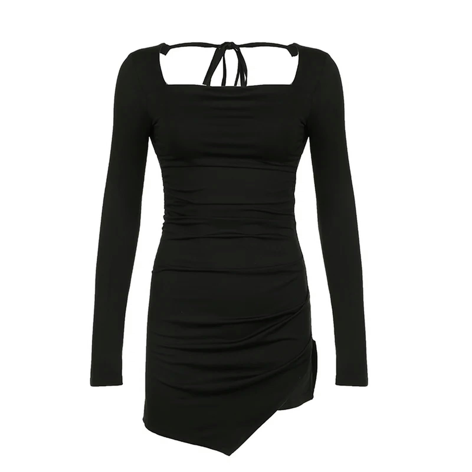 Robe de soirée femmes asymétrique design streetwear minimaliste S