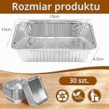LINLINOI 30 sztuk aluminiowych misek do grilla, 600 ml, odporne na wysokie temperatury i wielokrotnego użytku – aluminiowe tacki ociekowe z pokrywką do pieczenia i smażenia