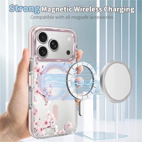 Coque antichoc iPhone 17 Pro compatible MagSafe transparente avec motif esthétique rigide - 5