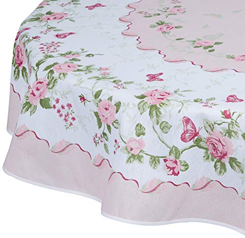 AdonisUSA Rose Decorative Printed Polyester Round or Rectangle Tablecloth Water Resistant Fabric Table