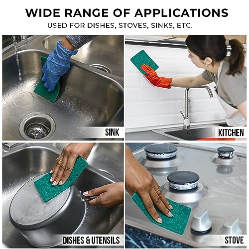 Kleen Handler Bulk Green Medium Duty Cleaning Pads – Kitchen Scrub Sponges, Scouring Pads for Washing Dishes, Bathroom, Restaurant Cleaning Sponge, Household General Cleaning (Bulk Case Pack of 480) by KLEEN HANDLER - Image 5