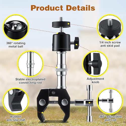 Image of 2PCS T Post Trail Camera Mounts, Trail Camera Mounting Bracket | Trail Camera Holder for Hunting, Adjustable Trailcam Mount, 360 Flexible Adjustment, Easy Installation, Wide Compatibility