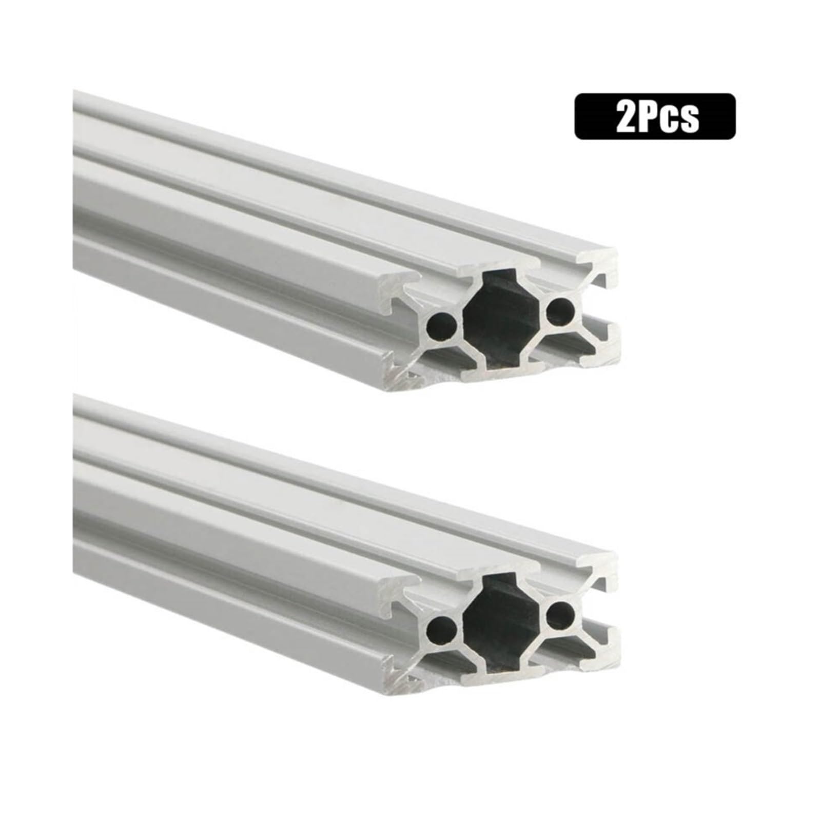 Extrusión de perfil aluminio con ranura 2040 T/V, 2 uds., 100mm a 1000mm, extrusión 20x40mm for piezas impresora 3D CNC(Sliver-2040,520mm)