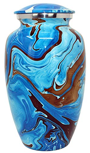 Trupoint Memorials Cremation Urns For Human Ashes - Decorative Urns, Urns For Human Ashes Female & Male, Urns For Ashes Adult Female, Funeral Urns - Ocean, Large #TOP7