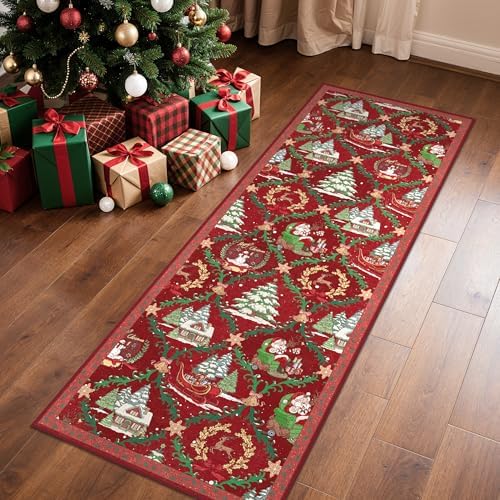 BEIMO Christmas Runner Rug 2x6 Washable Rug for Hallway Kitchen B...