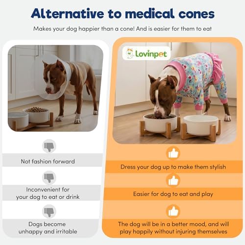 LovinPet Large Breed Dog Pajamas Onesie, Lightweight Stretchy Knit Dog Jammies, Unicorn Seafoam Print, Stop Shedding for Dogs, Pet Pajamas for Dogs, Pet PJ's, L — view 6