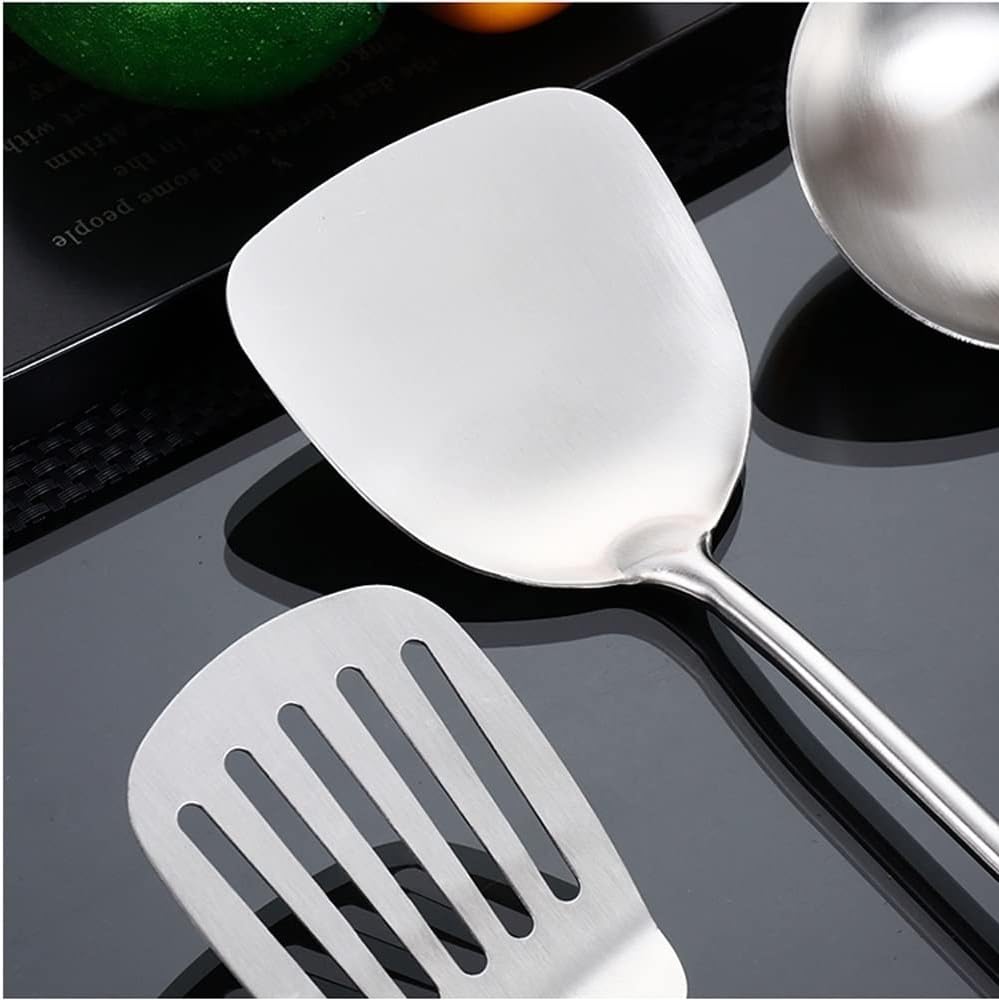 6Pcs Stainless Steel Kitchen Cooking Utensils Set with Rotating Stand, Best Kitchen Cookware Set