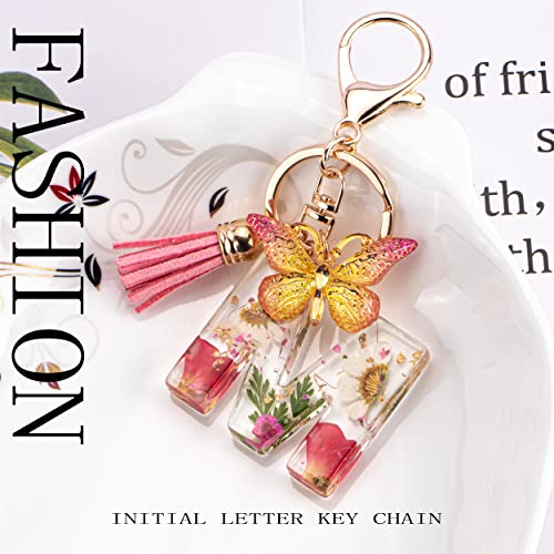 Suweibuke Cute Key Chains For Women Girls, Initial Letter Keychains With Tassel And Butterfly, Charms For Purse Backpacks Handbags Bags (M) #TOP1