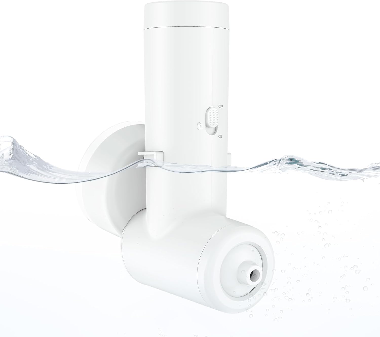 Rechargeable Bath Jets for Tub, Impact Force 65 kPa Bath Jet Spa, Bubble and Flow-Massage Two Mode, Adjustable Speed, Cordless Portable Bathtub Jet for Relaxing Daily Use at Home, White