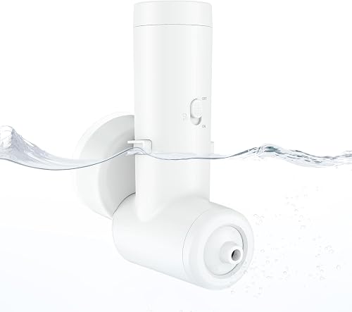 Rechargeable Bath Jets for Tub, Impact Force 65 kPa Bath Jet Spa, Bubble and Flow-Massage Two Mode, Adjustable Speed, Cordless Portable Bathtub Jet for Relaxing Daily Use at Home-White