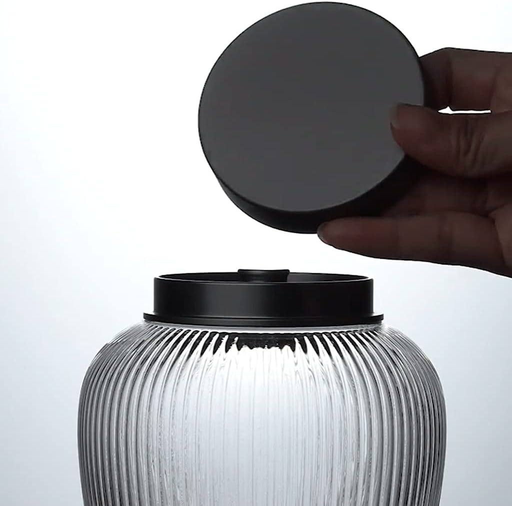 Reusable Food Storage Container Glass Jar With Metal Sealed Lid Coffee Tea Canister Airtight Sotrage Jar Food Fresh Storage Container For Kitchen Food Storage Jars