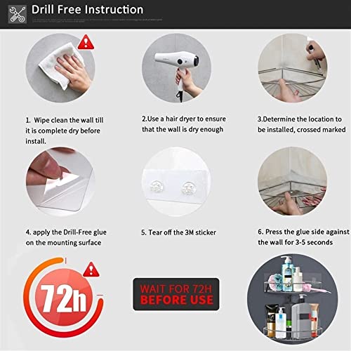 Pas de perçage étagère d'angle en acier inoxydable pour douche - 6