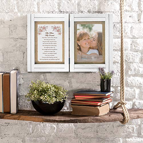Gift For Mom From Daughter Or Son - "My Mom, My Friend" Poem - Double 5X7 Hinged Picture Frame - Birthday, Mothers Day, Christmas, Valentines Day, Mother Of The Bride, Mother Of The Groom #TOP6