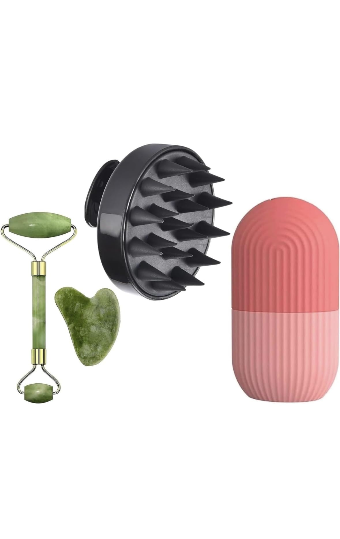 (COMBO PACK OF 3) Facial Massager Jade Roller & Gua Sha Tool Natural Himalayan Stone for Face Neck Healing Skin Wrinkles & Serum Application Hair Scalp & Ice Massager combo offer (MULTY COLOURED) (B0DDL6WVB4) Amazon Price History, Amazon Price Tracker