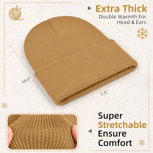 Image of ZOORON 1&2 Pack Beanie for Men Women Slouchy Beanie Hats Winter Knit Caps Soft Ski Hat Unisex