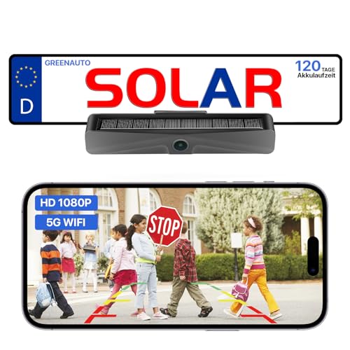 GREENAUTO Solar WiFi Rückfahrkamera, 2 Mins DIY, Rückfahrkamera mit G-Sensor, HD 1080P 160° Weitwinkel IP69K Wasserdicht Sternenlicht Nachtsicht für iOS Android, Einparkhilfe für Auto, SUV, Van GREENAUTO Solar WiFi Rückfahrkamera, 2 Mins DIY, Rückfahrkamera mit G-Sensor, HD 1080P 160° Weitwinkel IP69K Wasserdicht Sternenlicht Nachtsicht für iOS Android, Einparkhilfe für Auto, SUV, Van