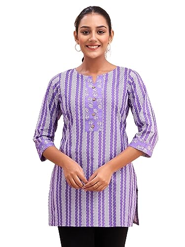 Image of feranoid Women Cotton Printed Short Kurti | Short Kurti for Women | Printed Cotton Kurti